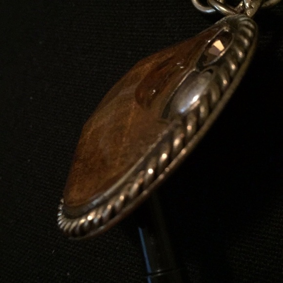 Handcrafted Burnished Gold 3D Pendant Necklace - Picture 9 of 11